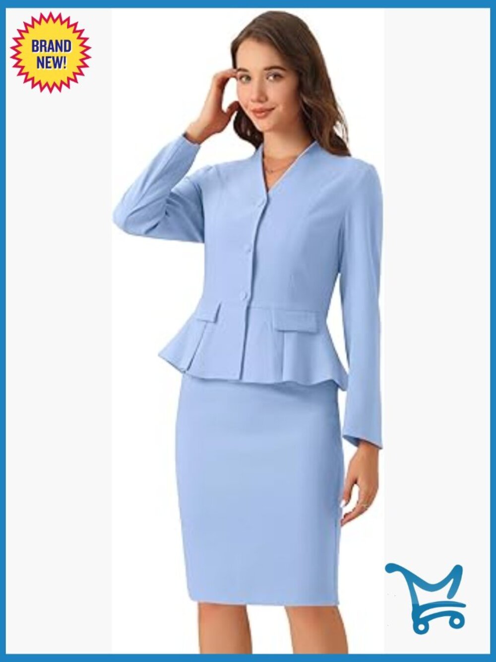 2 Piece Skirt Set Long Sleeve Blazer Pencil Skirt Business Suit